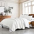 Superior Cotton Fleur De Lis Bedspread Set, Warm Blankets, All-Season Bedding, Bedroom Decor, Decorative Boho Medallion Coverlet, Includes 1 Bedspread, 2 Pillow Shams, Queen, Linen