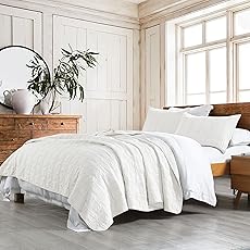 Superior Cotton Fleur De Lis Bedspread Set, Warm Blankets, All-Season Bedding, Bedroom Decor, Decorative Boho Medallion Coverlet, Includes 1 Bedspread, 2 Pillow Shams, Queen, Linen