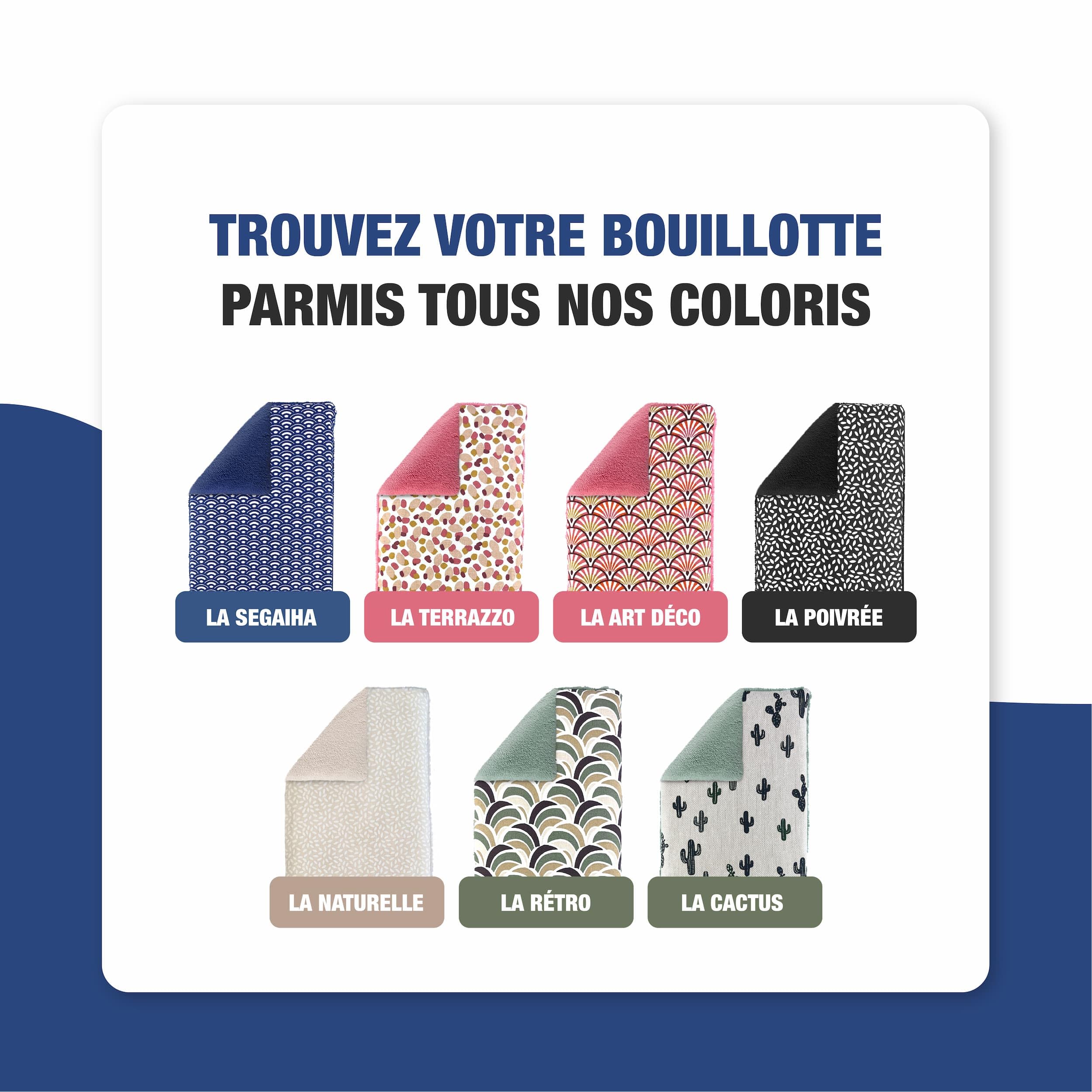 Chill&Rest - Bouillotte micro-onde fabriquée en France - Coussin chauffant micro onde - Bouillotte nuque et dos - Poche de froid - Chauffe cou - Idee cadeau homme - Bleu - La Segaiha