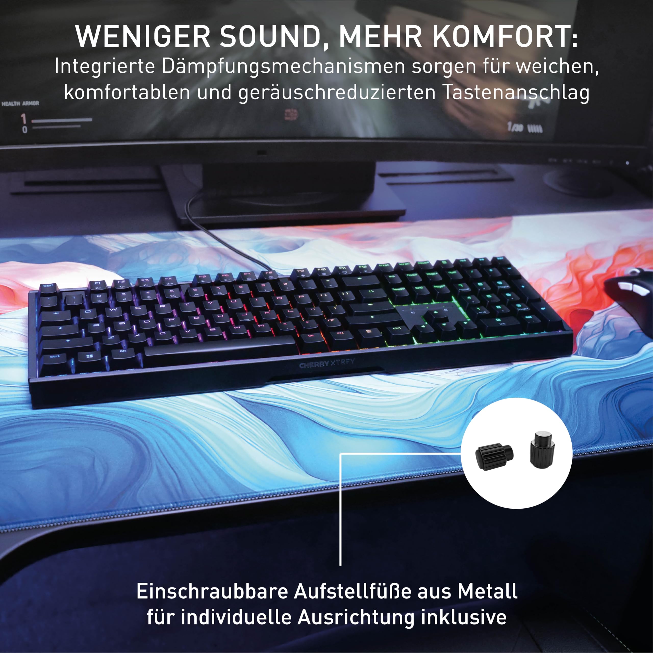 MX 3.1, Mechanische Gaming-Tastatur, Deutsches Layout (QWERTZ), RGB-Beleuchtung, Aluminium-Gehäuse, USB-A Anschluss, MX2A RED Switches, Schwarz