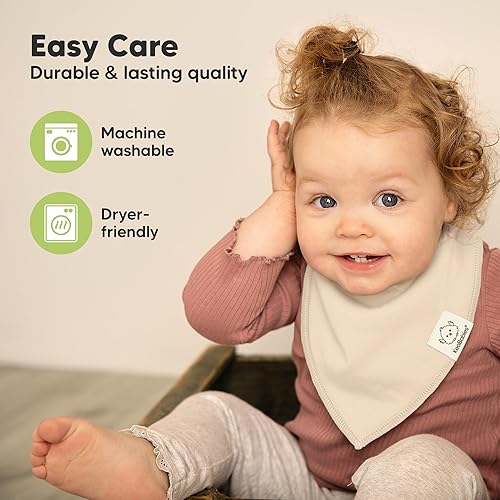 Miniatura 89 de KeaBabies 8 unidades de baberos tipo bandana orgánicos para niñas - Baberos tipo triángulo súper absorbentes para bebés que babean y están en
