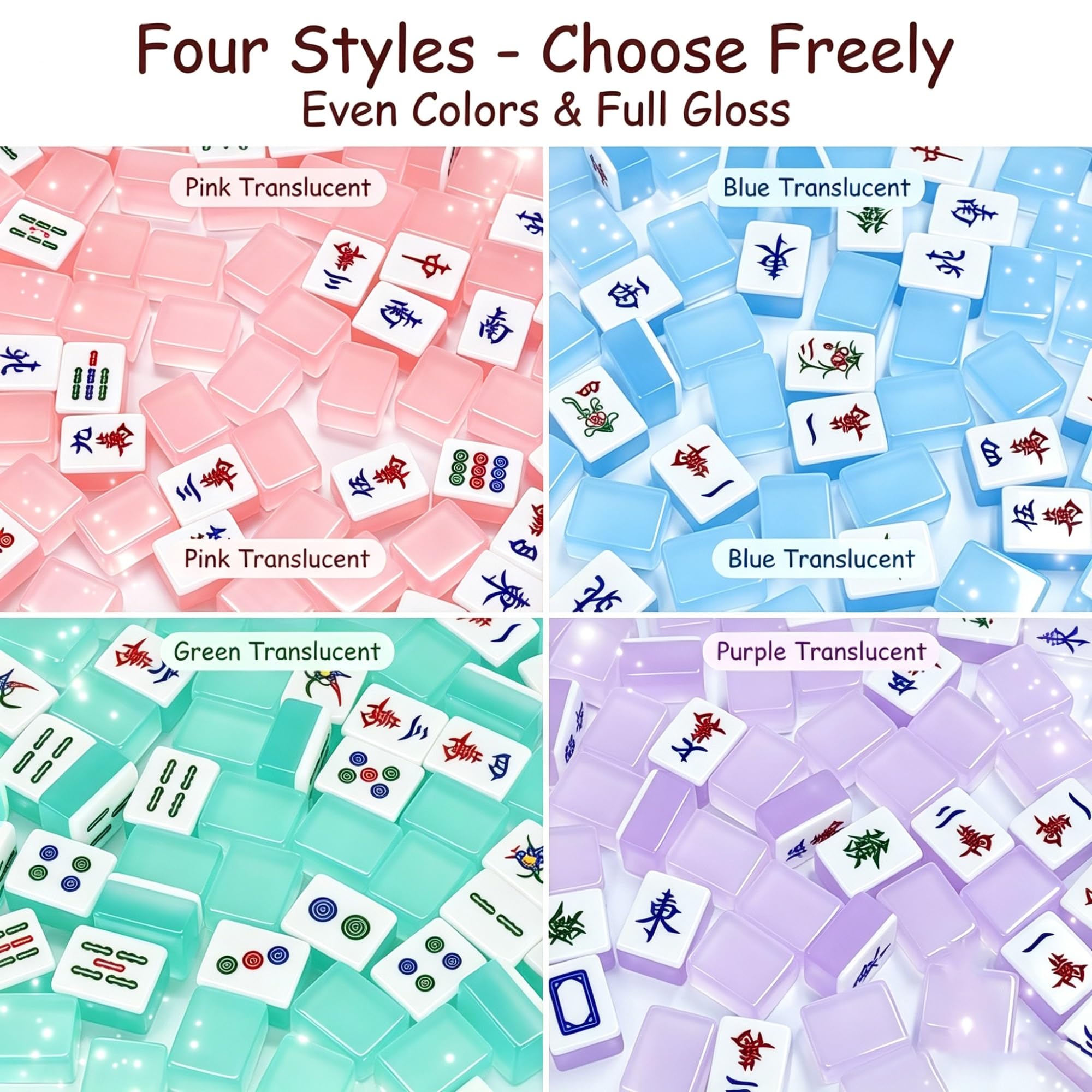 Generico Set Mahjong americano, 144 tessere Mahjong colorate a tema sogno