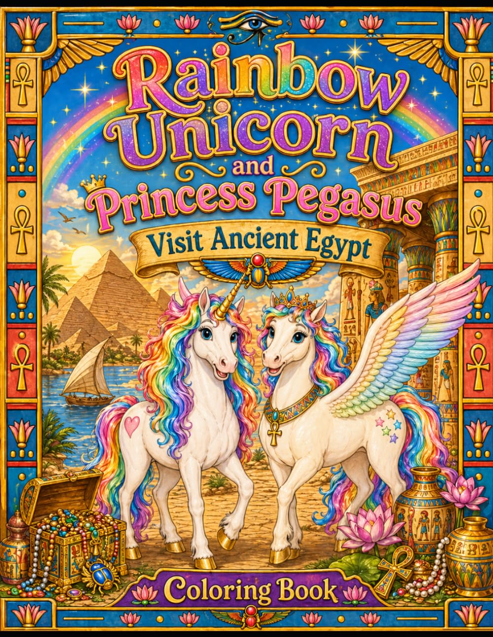 Rainbow Unicorn and Princess Pegasus Visit Ancient Egypt