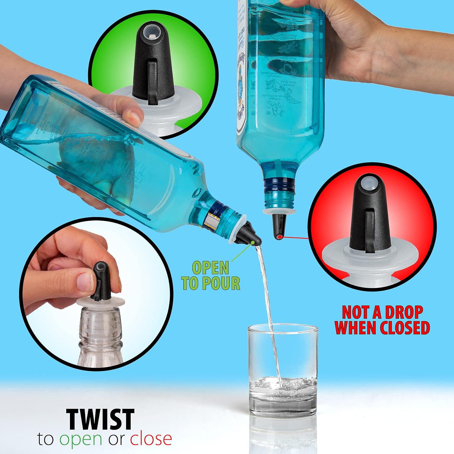 Super Sale 🛒 Pouro Plastic Liquor Pour Spout 12 Pk - Twist Open and Closed Exclusive Discount 50% Price Pouro Plastic Liquor Pour Spout 12 Pk - Twist Open and Closed