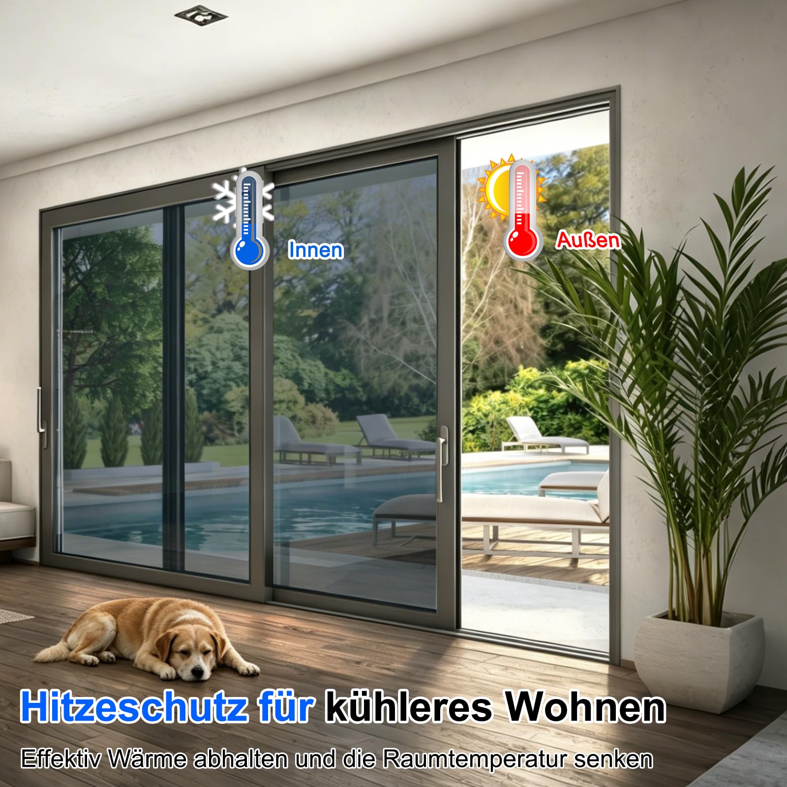 Ohmywor Film de protection solaire autocollant,Protection contre la chaleur,Film miroir,Pour l'intérieur,Transparent,Pour l'extérieur,Opaque,Anti-UV,Pour le bureau et la maison,Argent,60x500 cm
