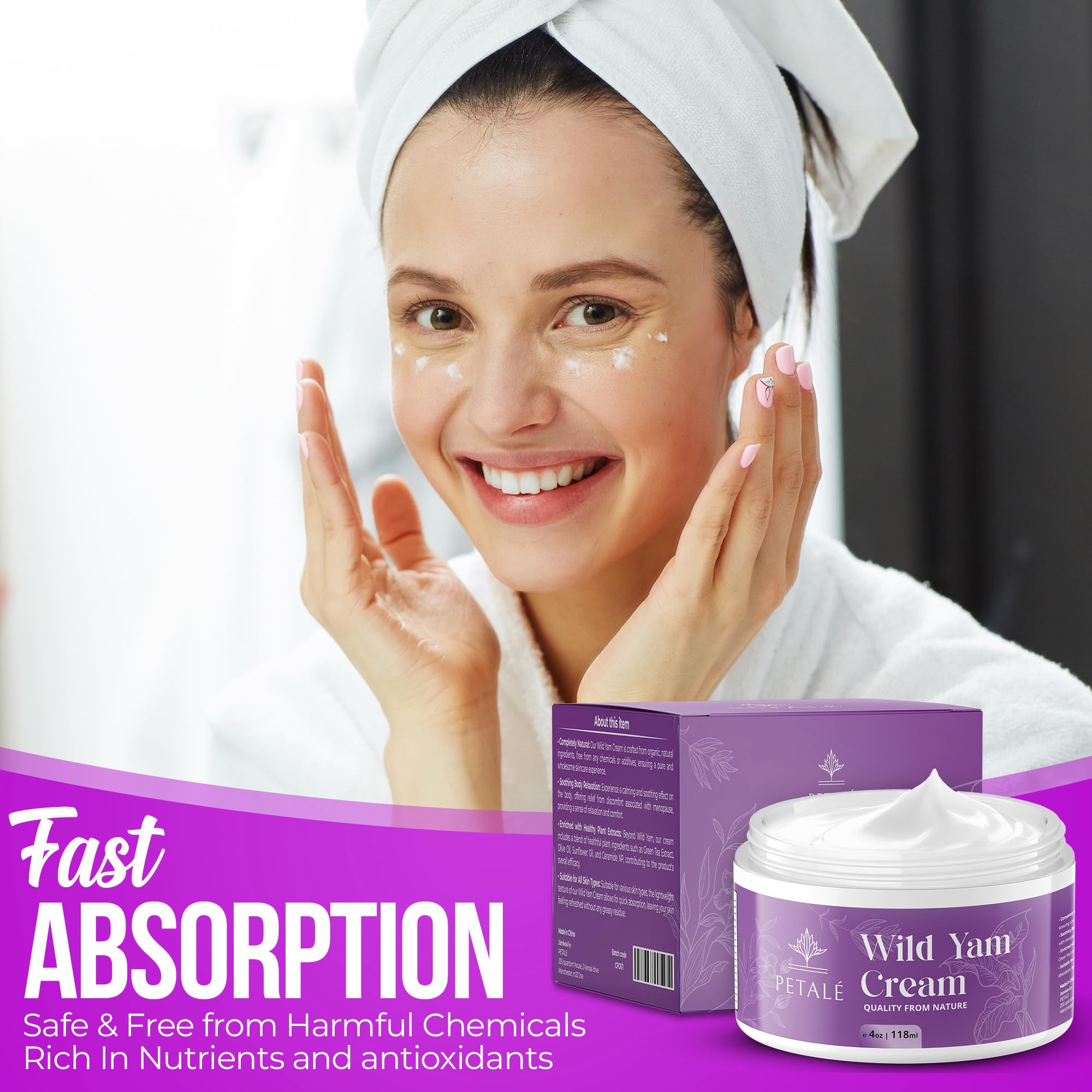 Petale Wild Yam Cream 118ml, Wild Yam Cream for Menopause Hormone Balance Cream, Estrogen Support Cream - Image 4