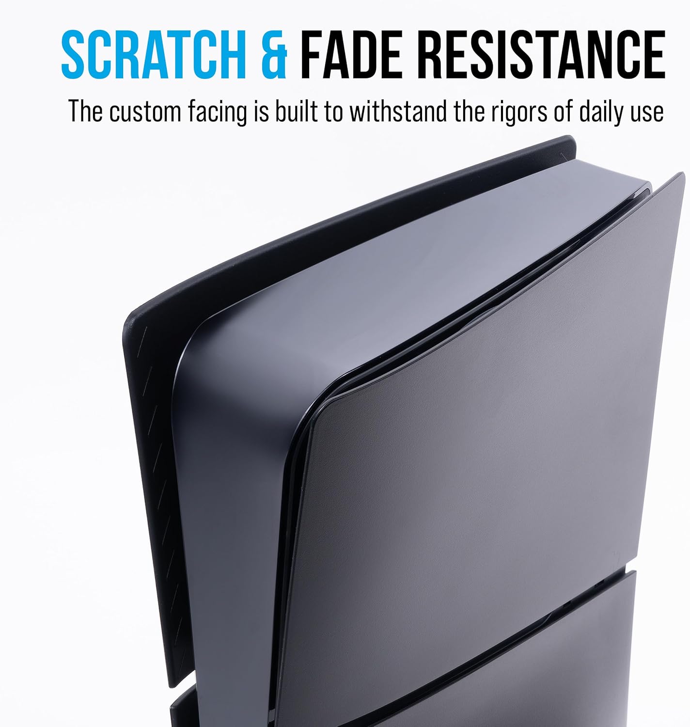 Glistco Black Plates Slim Replacement Shell Compatible with PS5 Slim - Cover Plates for PS5 Slim Disc Edition (Matte Black)