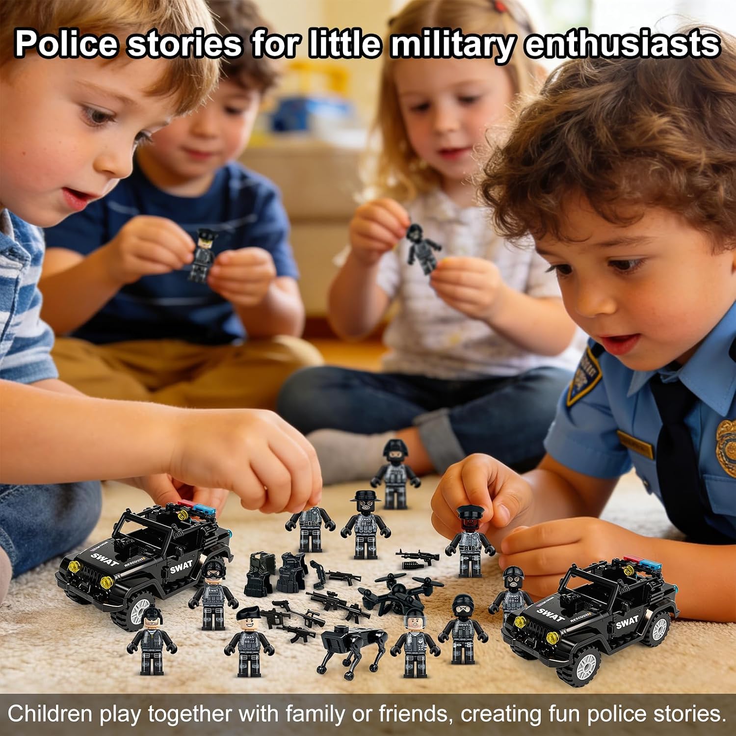 Military Minifigures Set, Mini Figures Toy, MINIFIG People Pack, Army Action Figures Building Blocks with SUV, Robotic Dogs, Kids Gift for Christmas Stockings, Birthday Cake Decorations, Party Favors image 5
