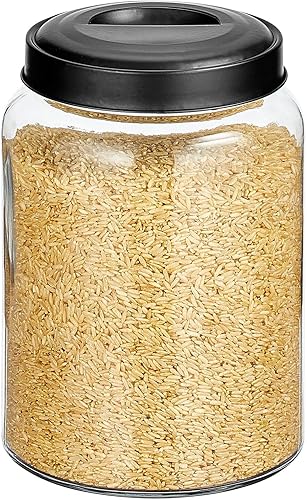 Miniatura 7 de mDesign Recipiente de vidrio de almacenamiento extra pequeño, tapa de metal hermética para despensa de cocina, mostrador, gabinete, recipiente para