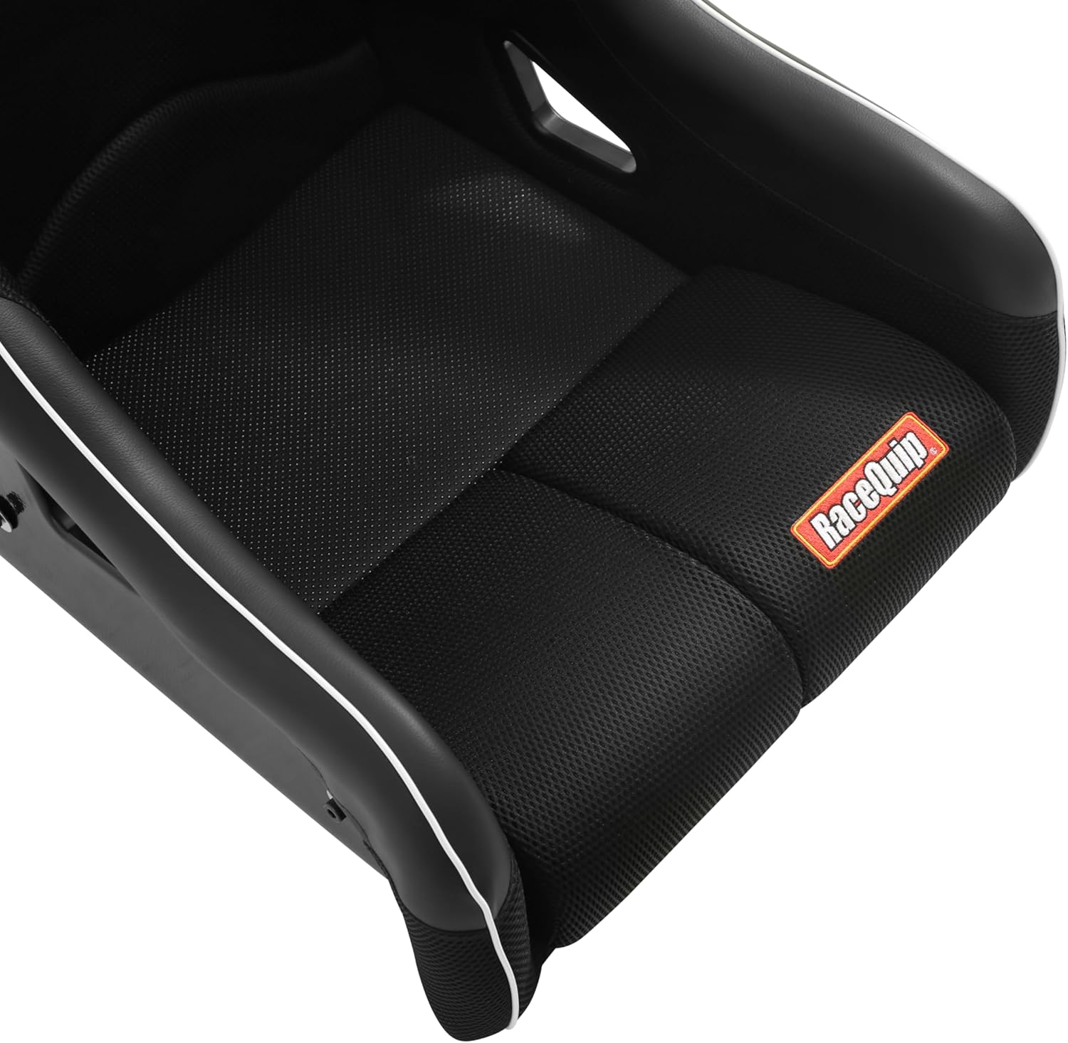 RaceQuip 96995599RQP Seat Non-Reclining FIA 16 in Harness Openings Fiberglass Black Fabric