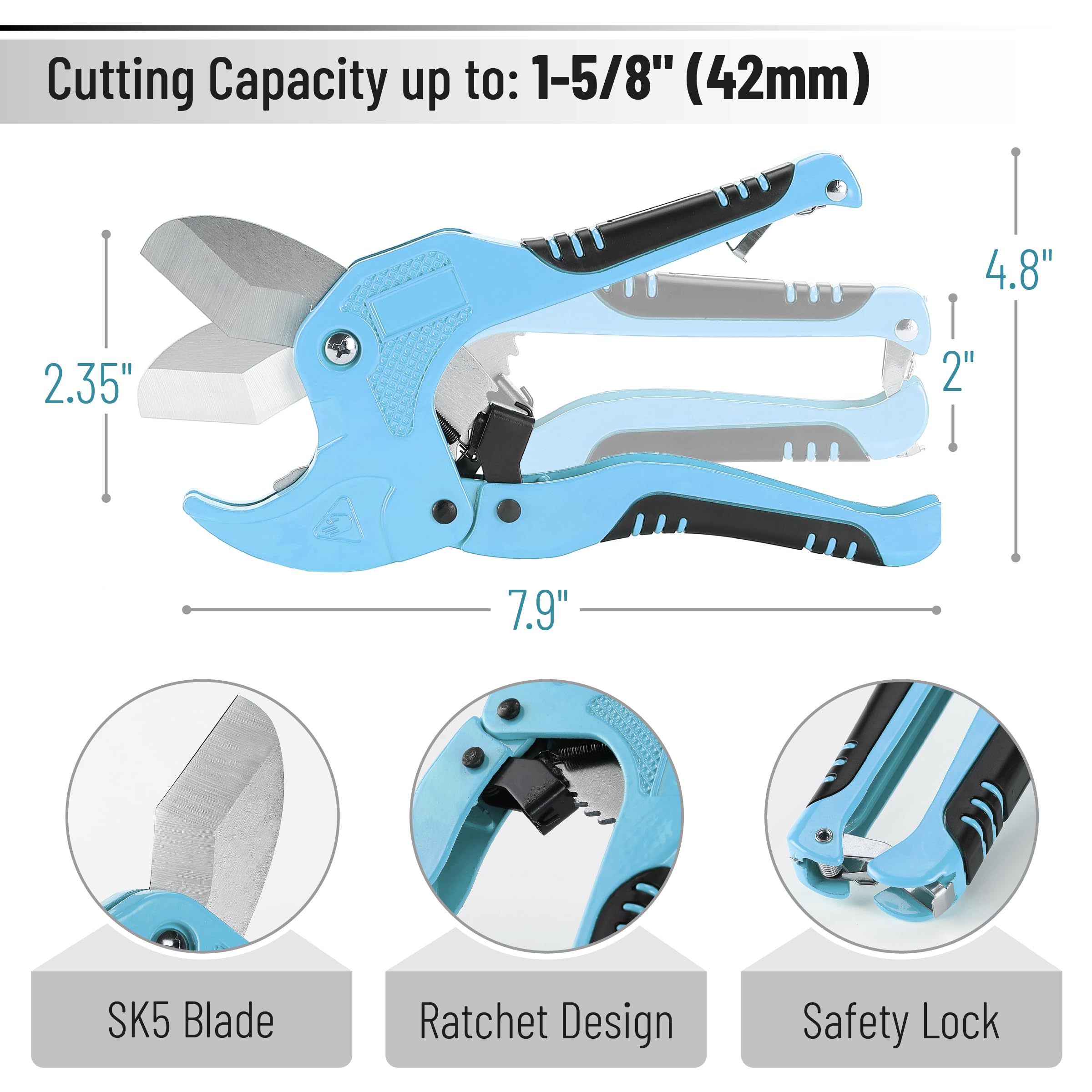 Snapklik.com : Bates- PVC Pipe Cutter, Cuts Up To 1-1/4