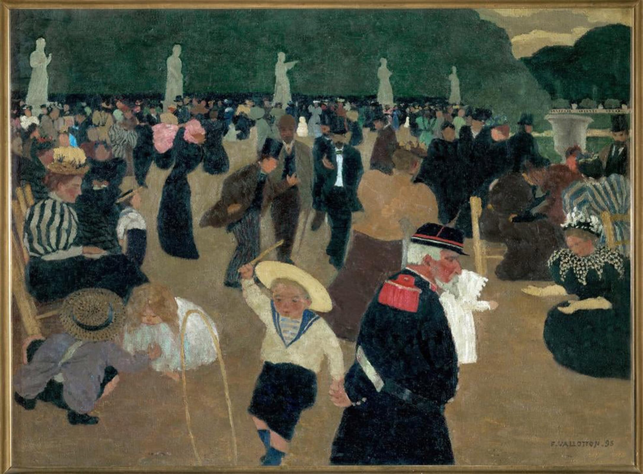 SERENDIPITP Vintage Wall Art Canvas Nordic Poster Canvas Print Picture Jardin du Luxembourg by Felix Edouard Vallotton Wall Art Poster for Home Decor 60x90cm