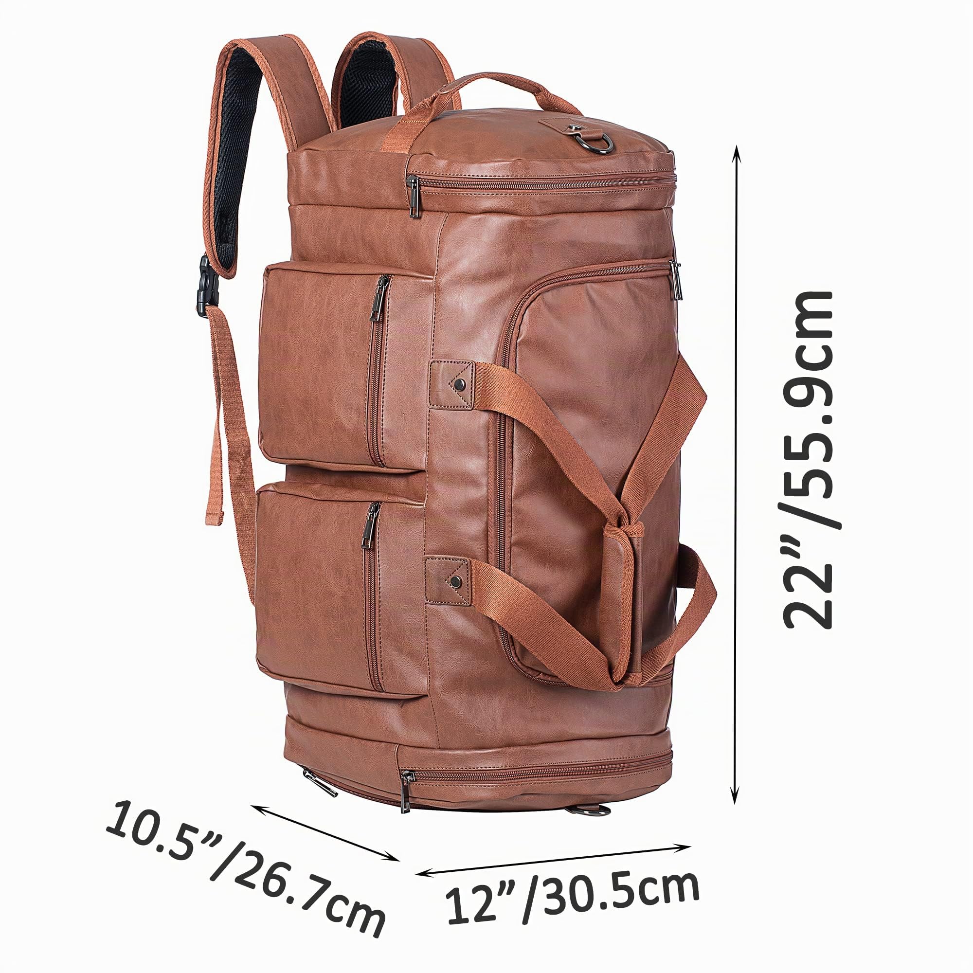 seyfocnia Reisetasche mit Schuhbeutel Reise Tasche für die Nacht, PU Leder übergroße Wochenendtasche, große Handgepäcktasche, Reisetasche für Damen und Herren