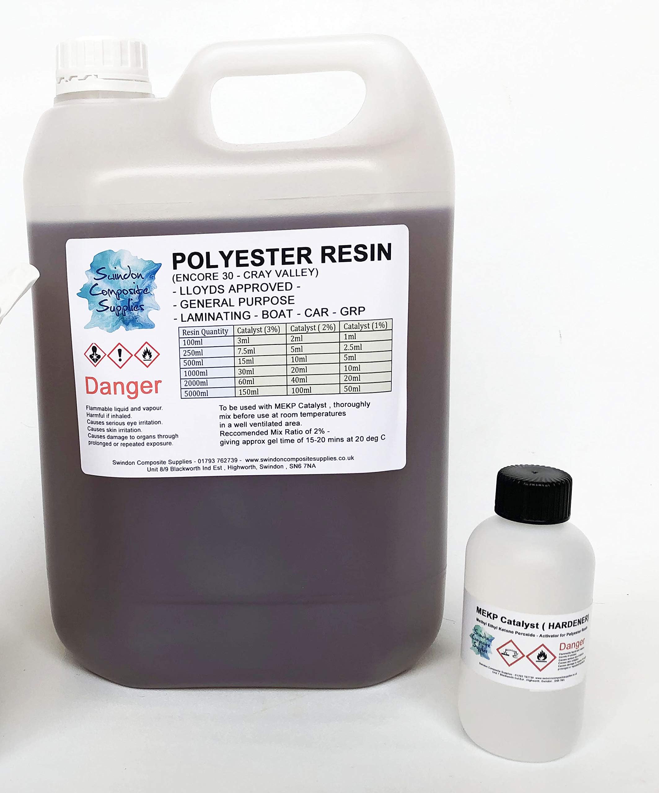 Polyester Resin Kit 5kg -Inc Hardener, Lloyds -Pro Quality Encore 30, H13212 TAE