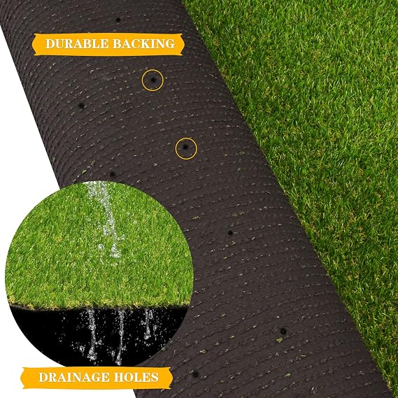 ZGR HOME&GARDEN Artificial Grass Fake Grass Lawn Turf 3 ft x 5 ft, Realistic Synthetic Pet Turf Garden Landscape, Indoor/Outdoor Rugs with Drain Holes, Dogs Pee Pads Area, Customized Available