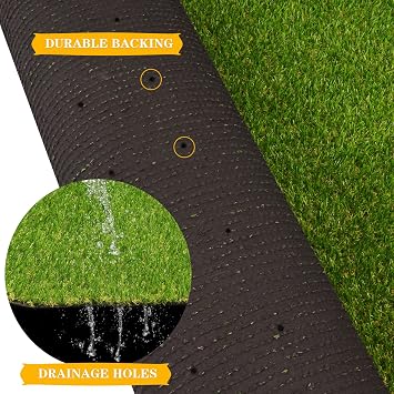 ZGR HOME&GARDEN Artificial Grass Fake Grass Lawn Turf 3 ft x 5 ft, Realistic Synthetic Pet Turf Garden Landscape, Indoor/Outdoor Rugs with Drain Holes, Dogs Pee Pads Area, Customized Available
