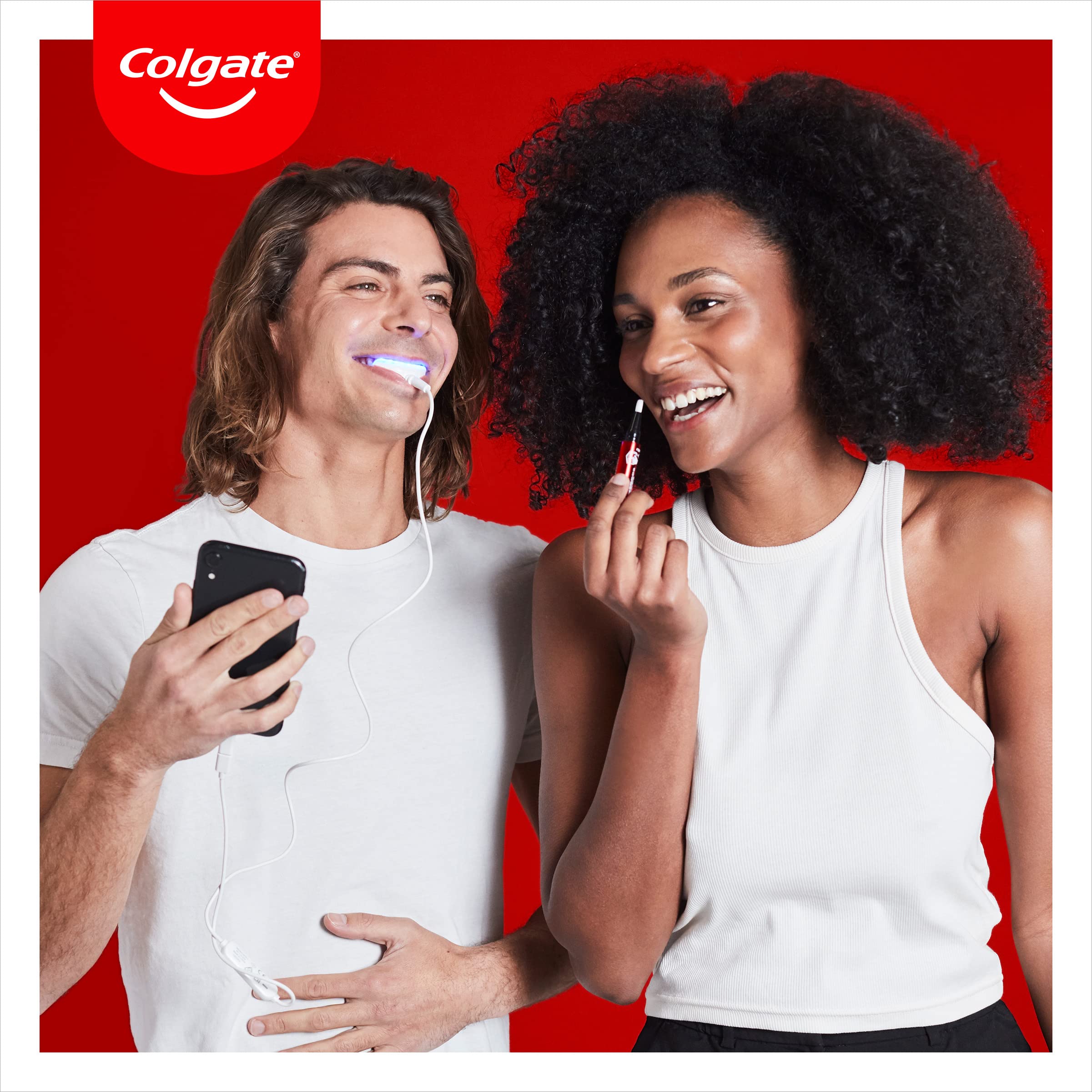 Colgate Max White Ultimate, Kit Sbiancante Denti con Penna Sbiancante Denti + Luce Led sbiancante, Denti Bianchi, Illumina il sorriso in 10 Minuti, Sbiancamento Denti, Sicuro per lo Smalto