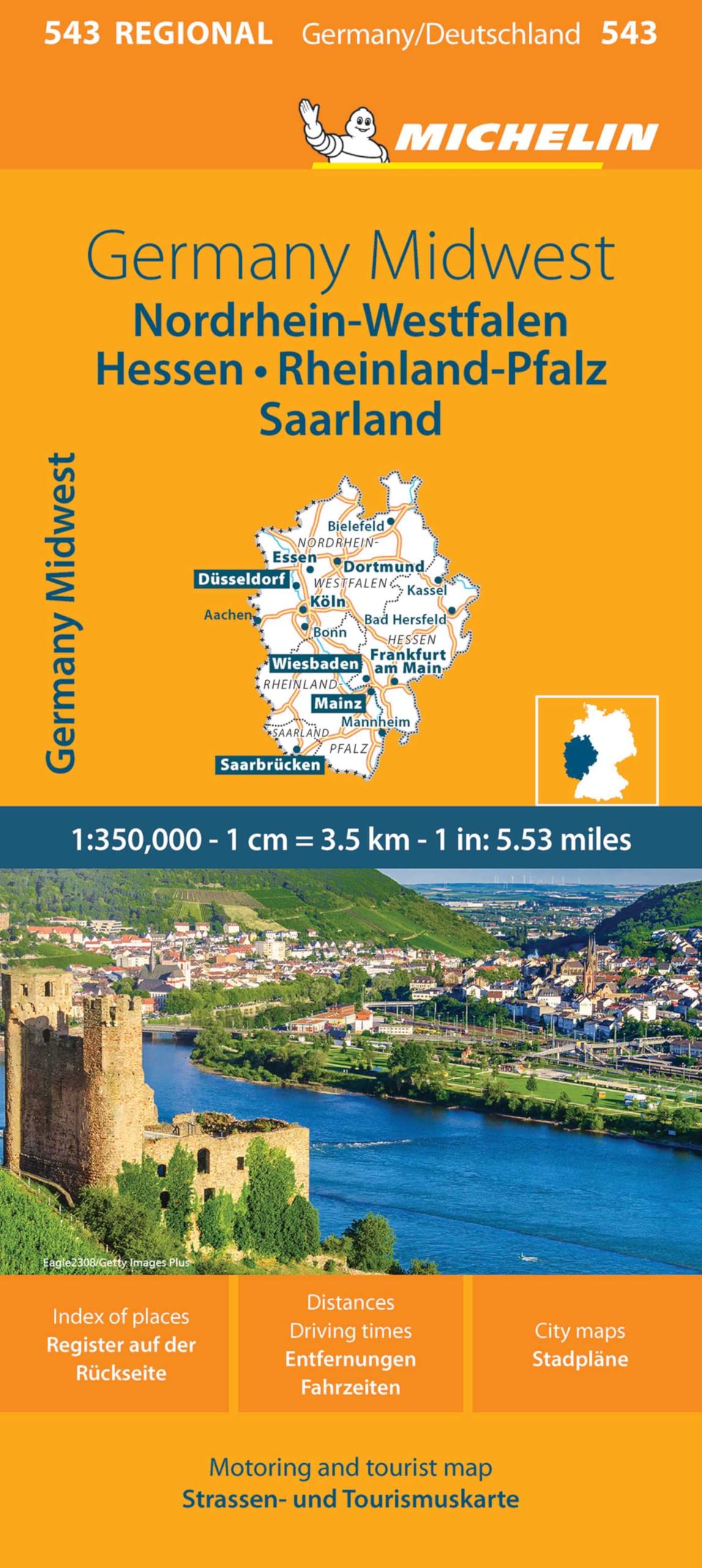 Germany Midwest - Michelin Regional Map 543 by Michelin (Sheet map, folded)