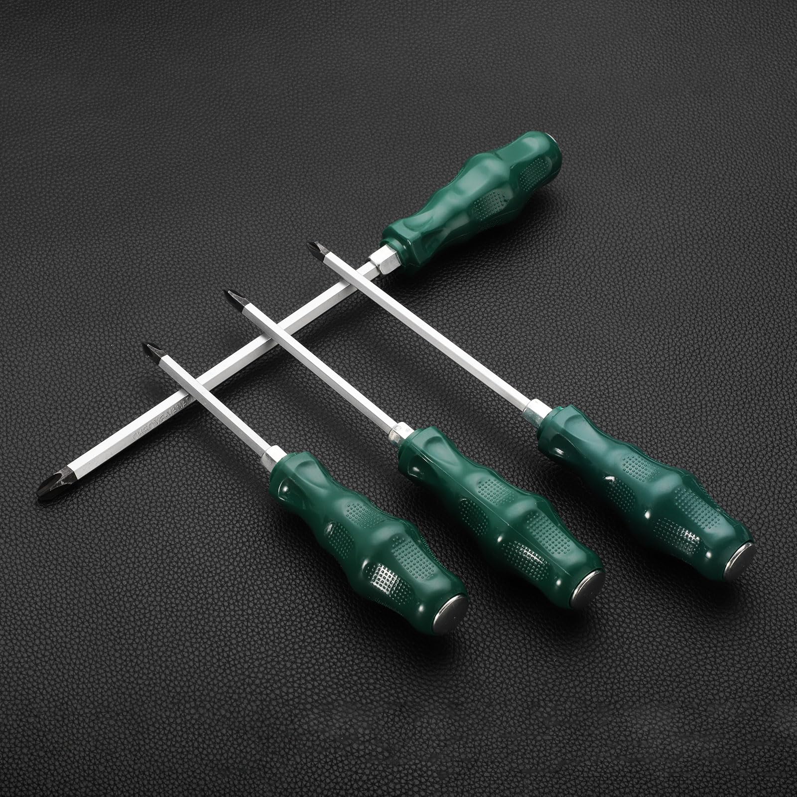 HARFINGTON PH2 - Destornillador Phillips #2 de 9.8 pulgadas, destornilladores magnéticos de demolición CR-V con mango ergonómico para reparación de bricolaje, verde