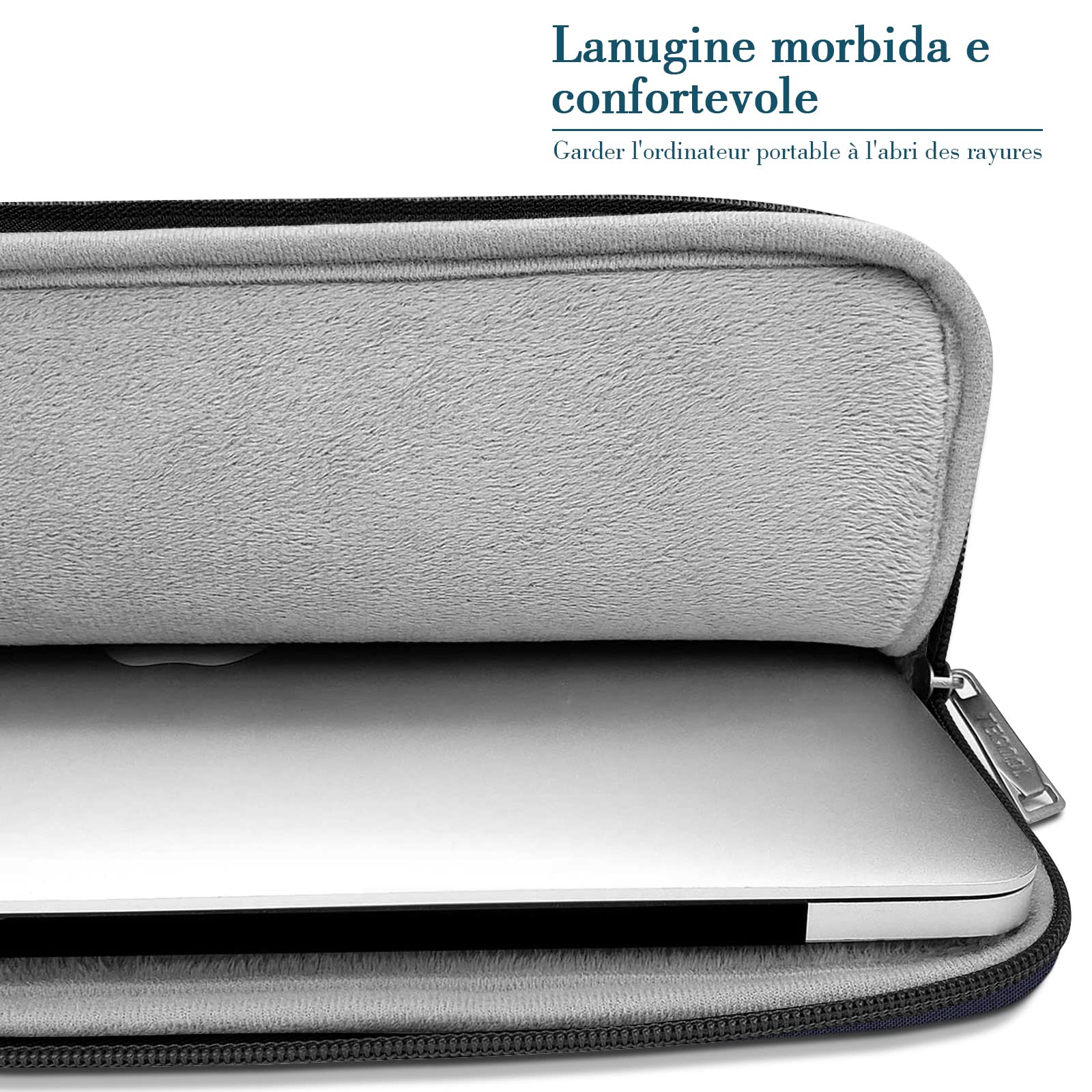 TECOOL Custodia PC Portatili per MacBook Air 13,6 Pollici M4 M3 M2 2025 2024 2022,MacBook Air/Pro 13 Pollici M2 M1 2022-2016,12,3-13 Surface Pro 11/10/9/8/7/7+/6,Porta Computer Sleeve 13,Blu Scuro