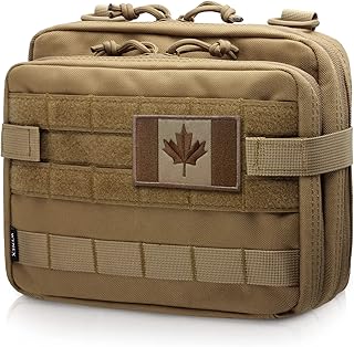 WYNEX Tactical Large Admin Pouch of Double Layer Design, Molle EDC EMT Utility Pouch with Map Sleeve Modular Tool Pouch Large Capacity Canada Flag Patch Included