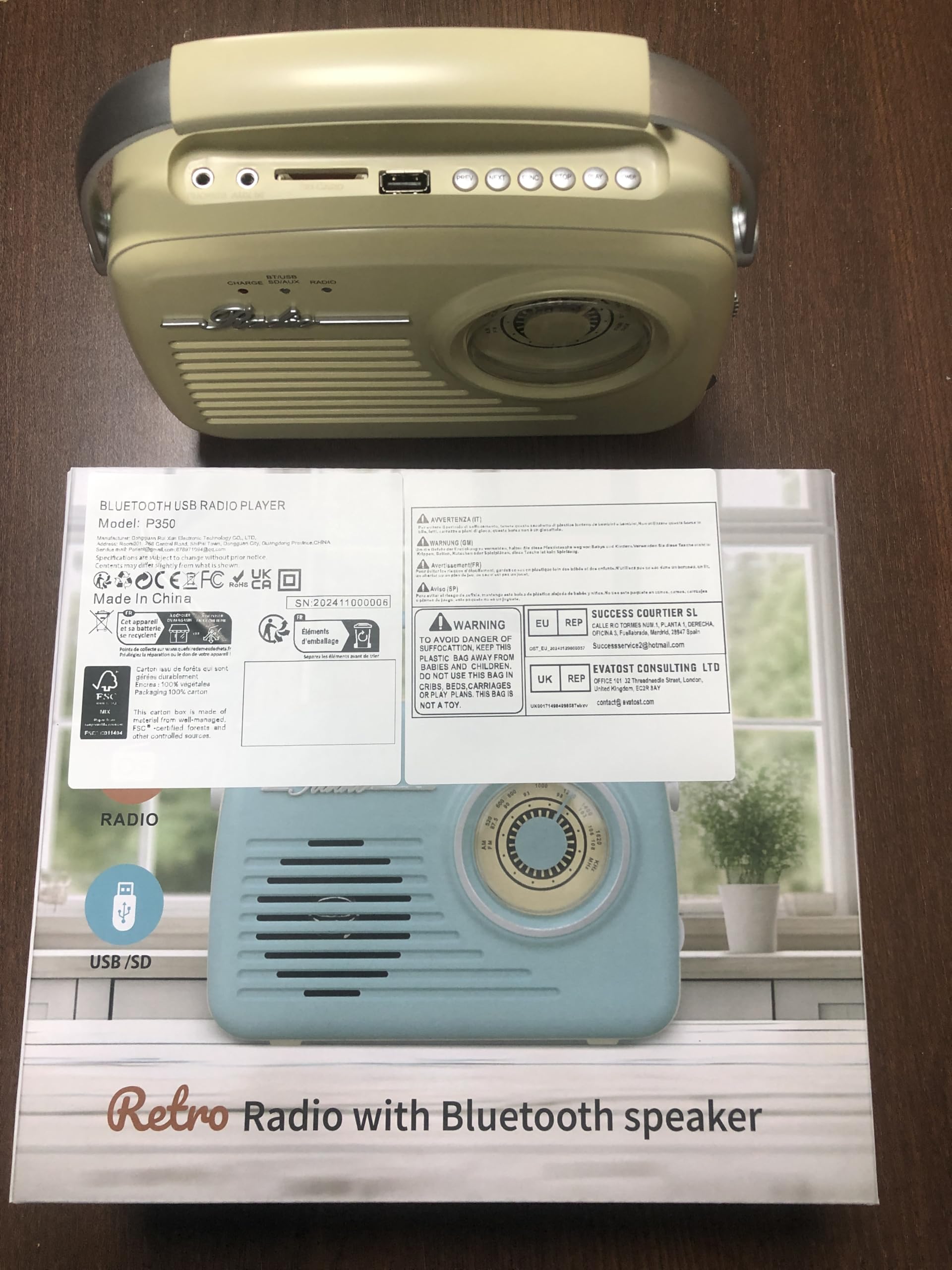 Radios AM FM portables, alimentées par piles et à brancher au mur pour la maison/extérieur/la cuisine, radio rétro vintage avec Bluetooth, grand cadran facile à utiliser (beige)