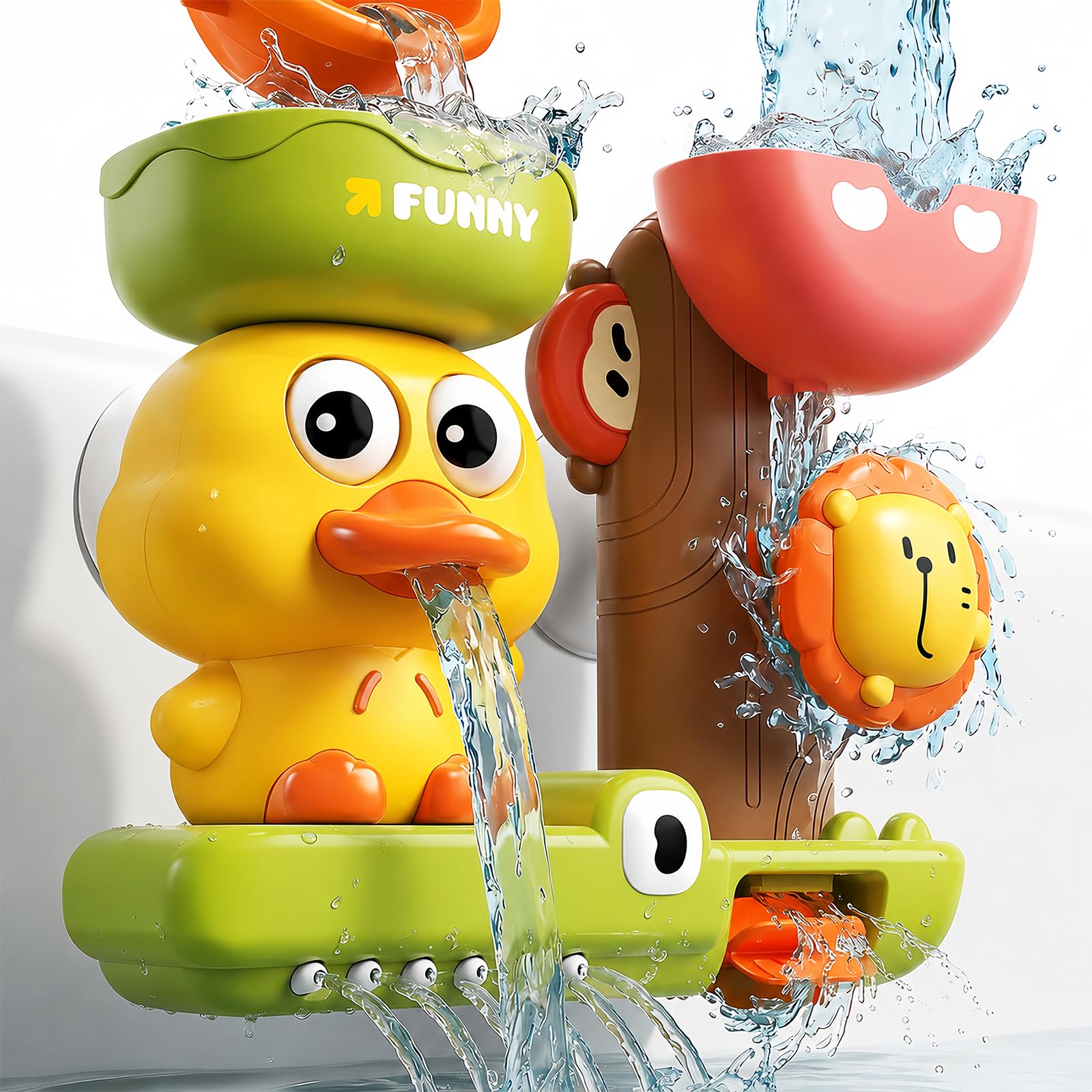 Kids Bath Toys for 1 2 3 Year Old - Fun Duck Blue Toys for 2 3 4 Year Old Boy - Popular Gifts for Boys Age 1-3 - Bathtub Toys for Baby Boys 12+ Months