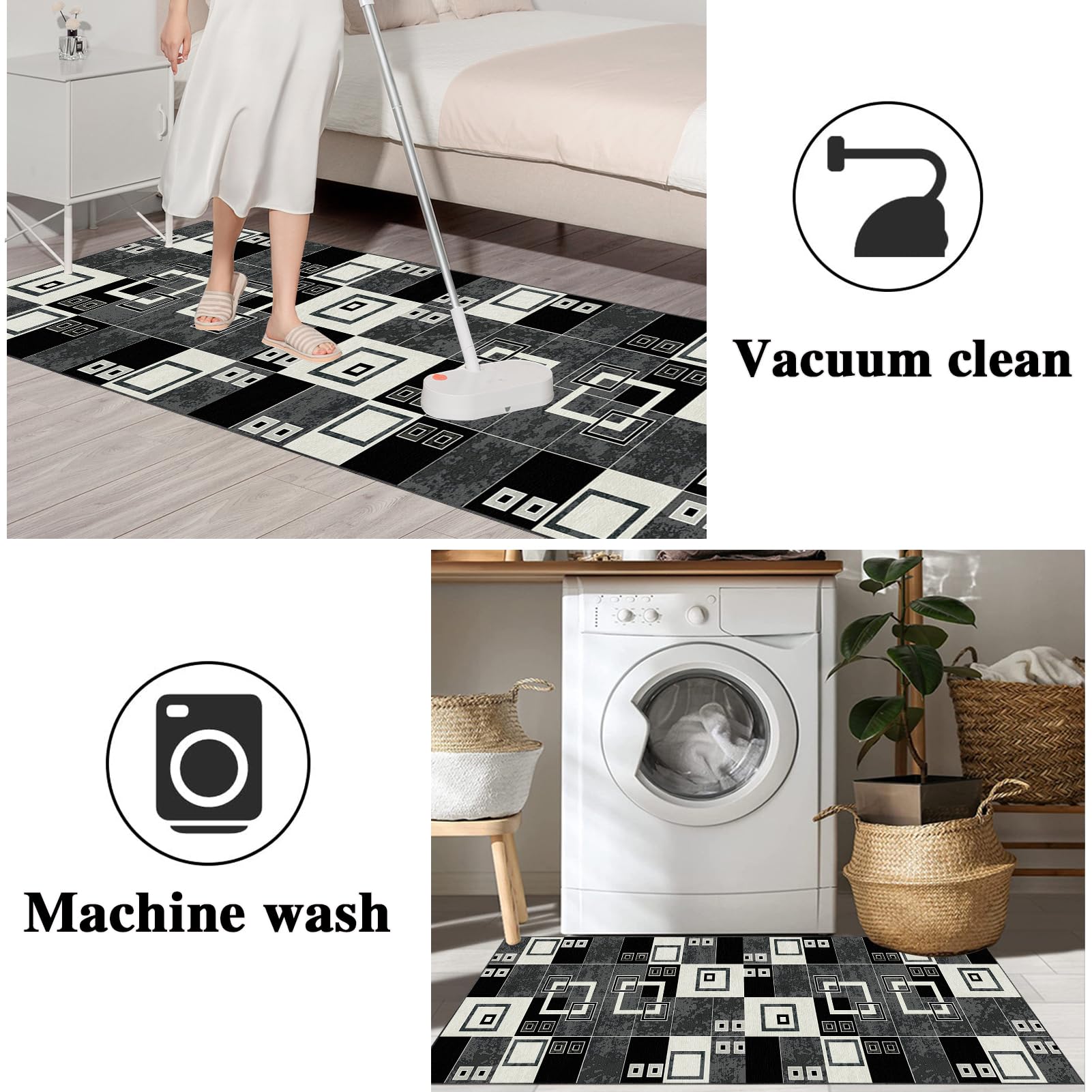Tappeto lungo per corridoio 50 x 180 cm, lavabile, antiscivolo, per cucina e sala da pranzo, ingresso tappeto versatile per la decorazione della casa Felpudo Alfombrilla.