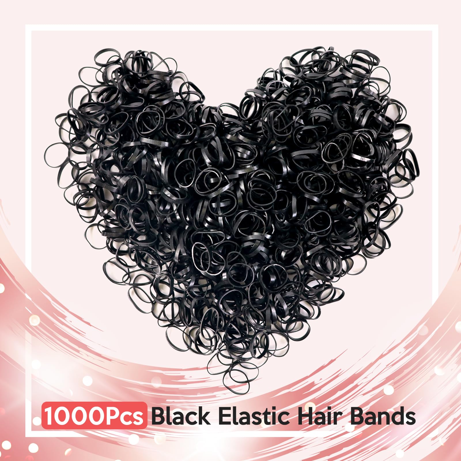 sularpek 1000 Piezas Gomas Pelo, Gomas pelo Pequeñas, Mini Gomitas Pelo, Gomas de Pelo Niña, Gomas Elasticas Pelo, con 1 Removedor de Bandas Para el Cabello y 2 Uds Trenzador, para Niñas y Bebés