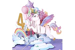 Liif Unicorn Happy 4th Birthday Card for Girl