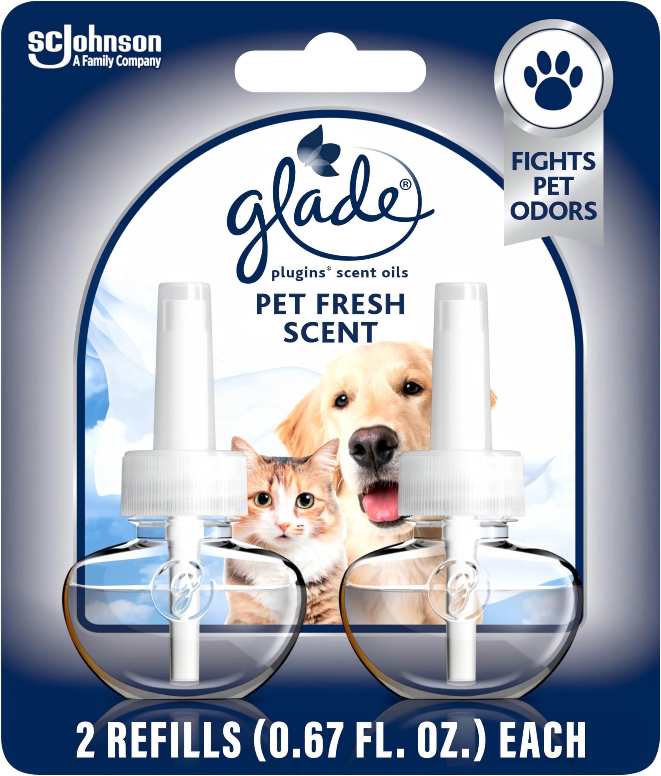 Glade PlugIns Refills Air Freshener, Pet Fresh Scent, Scented and Essential O...