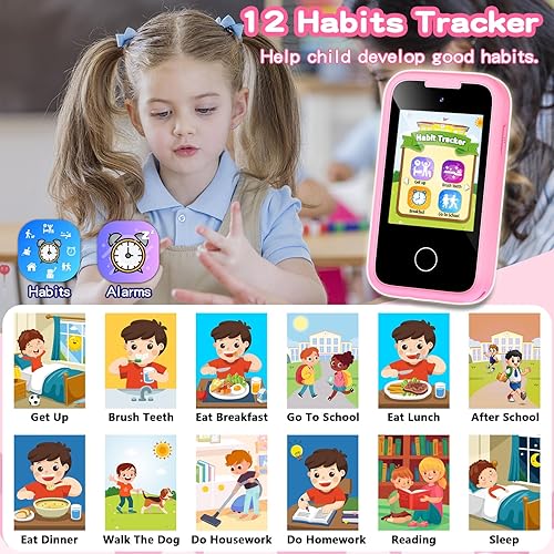 Miniatura 6 de Juguetes de teléfono inteligente para niños, regalos de cumpleaños de Navidad para niñas de 3 a 10 años, juguetes para niños, pantalla táctil de 2.8