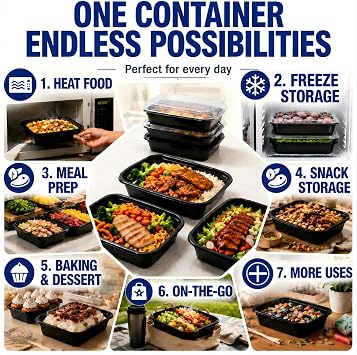 15 Pack 32oz Meal Prep Containers Reusable, Food Containers with Lids