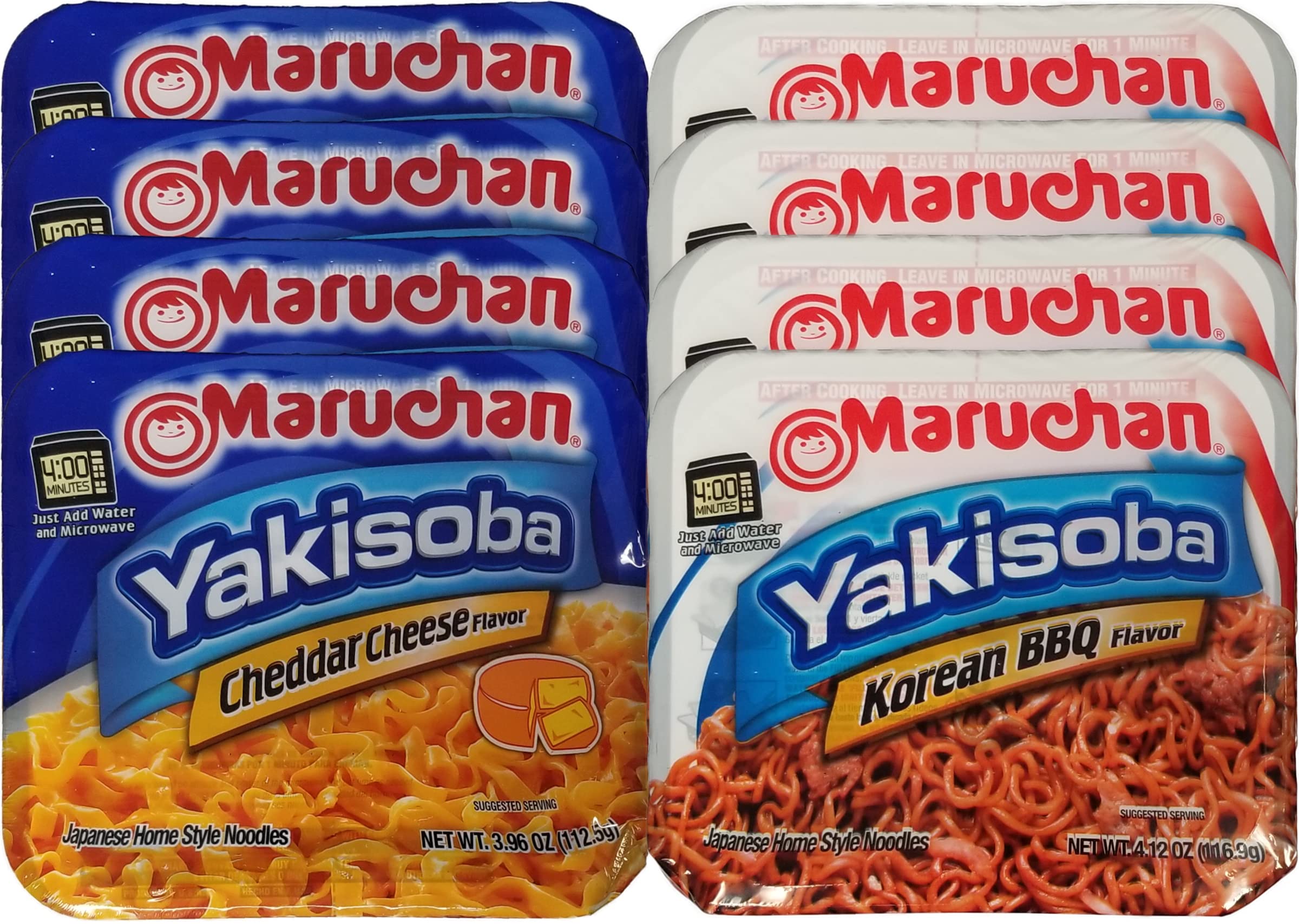 Buy Maruchan Yakisoba Variety, 4 of each Flavor (Pack of 8), Cheddar Cheese & BBQ, Single