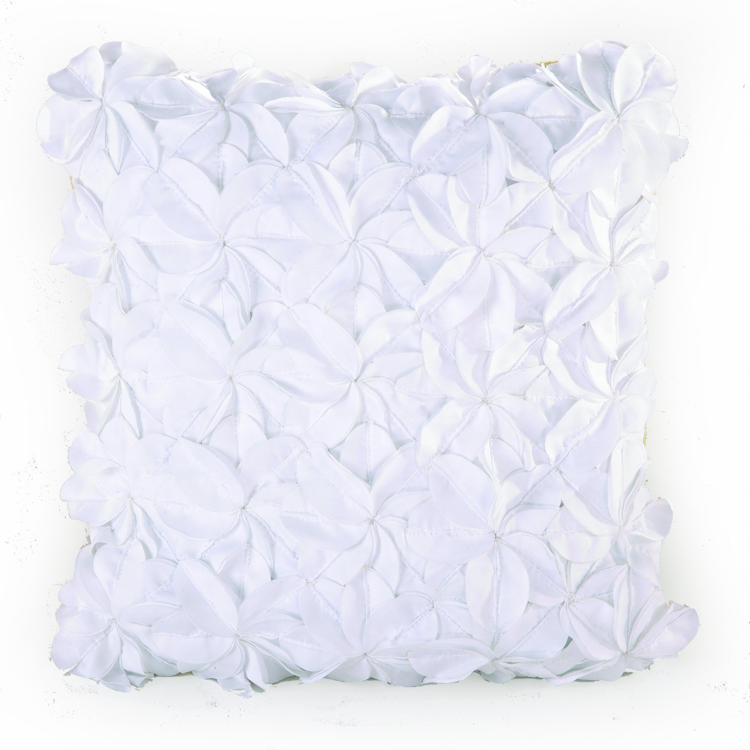 Paisley Medallion 3D Decorative Pillow, 14 by 14-Inch, White
