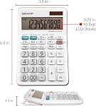 Sharp EL-330WB Standard Function Basic Desktop Calculator, Large Display, for Home and Office, Dual Power, Solar and Battery