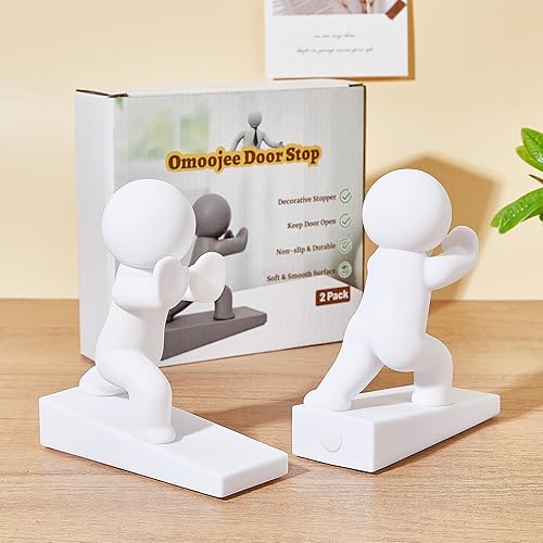 Vista 12 de Lindo tope de puerta, paquete de 2 topes de puerta, flexible y eficaz para mantener tu puerta abierta, blanco + gris (patentado)