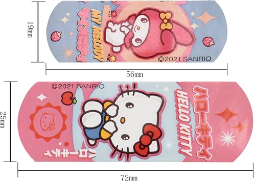 Hello Kitty & Friends Flexible Plasters in Metal Tin Box, Waterproof & Breathable First Aid Plasters for Kids & Adults, Latex-Free, Hypoallergenic, Easy Removal & Skin-Friendly, Two Sizes, 24 Plasters
