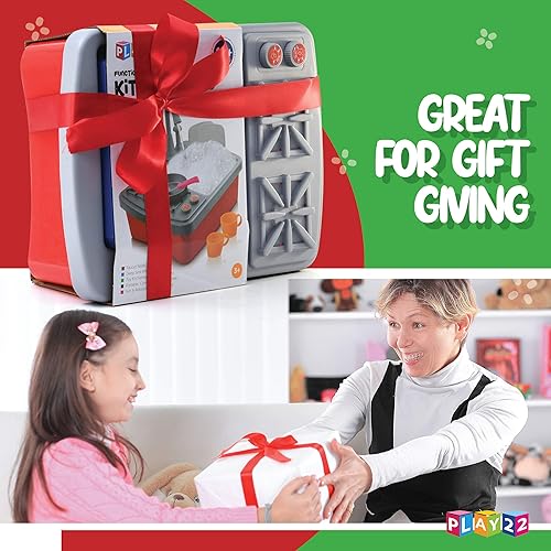 Miniatura 8 de Play22 Fregadero de juego para niños de 17 piezas con agua corriente, juguete para fregadero de cocina, juguete para fregadero para niños pequeños