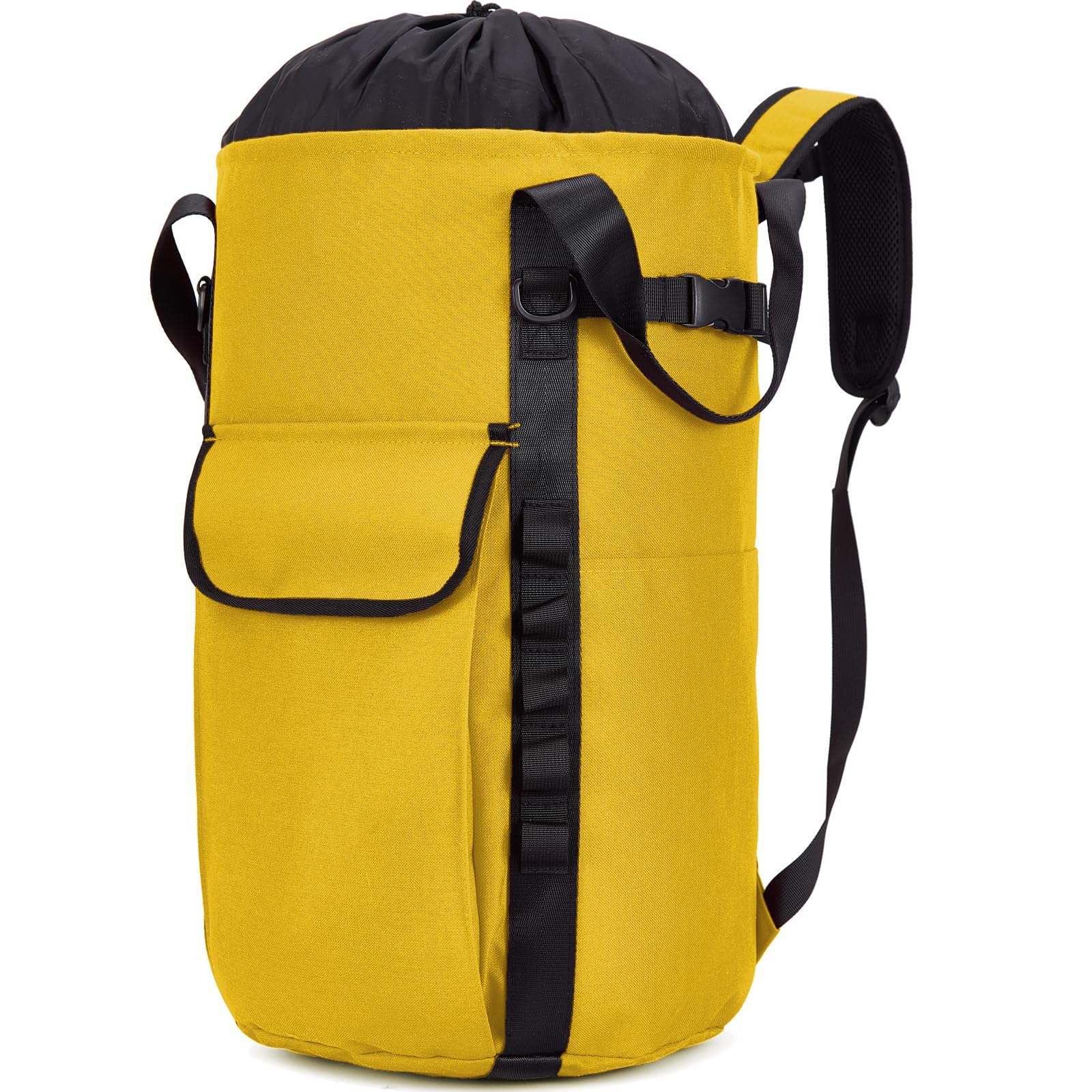 PAMLIAPY Arborist Rope Bag, 35L Tree Climbing Rope Bag, Arborist Equipment Bucket Backpack, Arborist Gear Carrier Bag with Side Pockets, Tough Rock