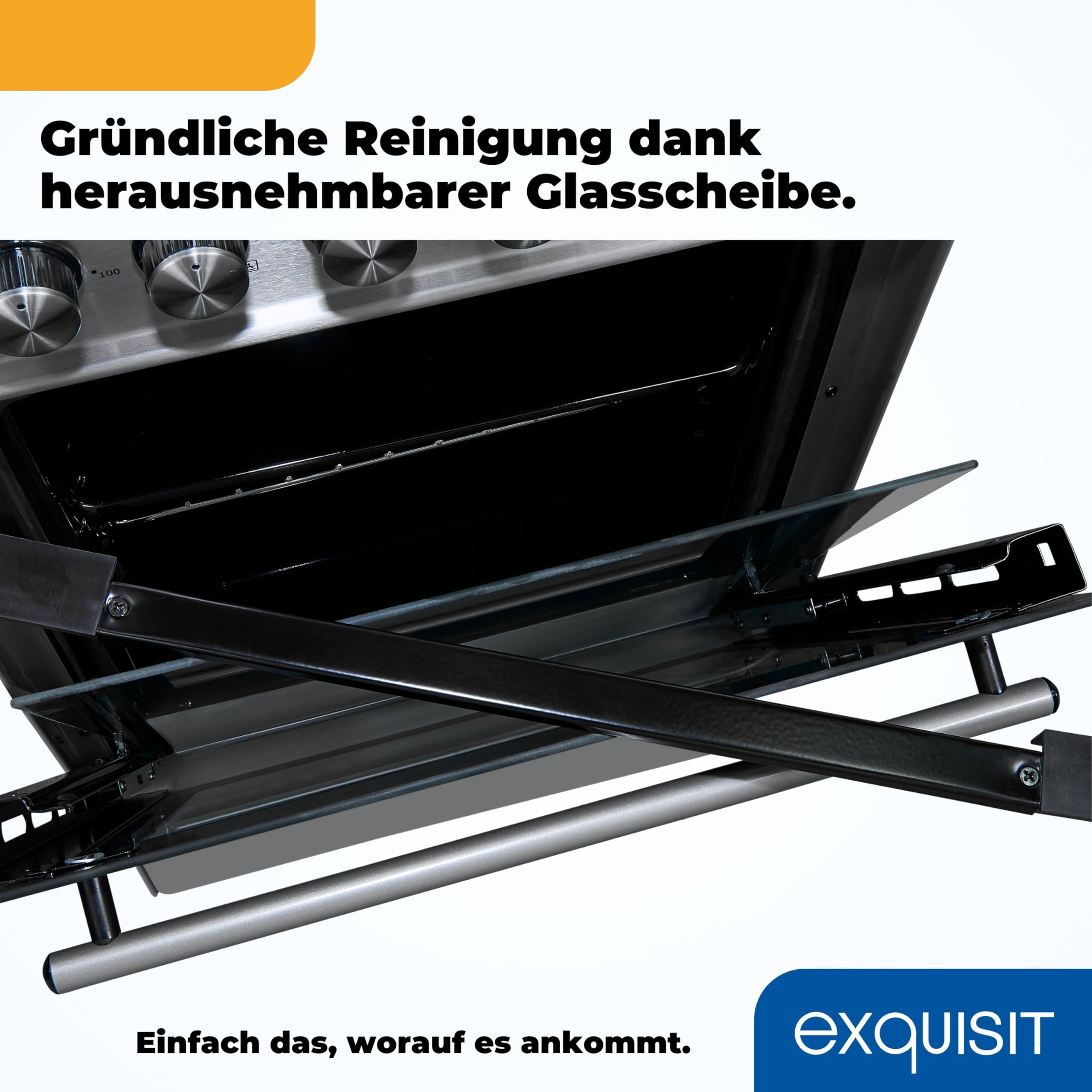 Exquisit Standherd ECM 5-4.1 50 cm Inox Umluft Grill Energieeffizienzklasse A