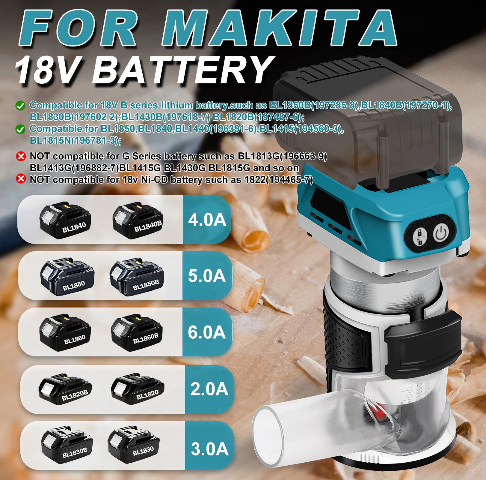 Battery Edge Milling Cutter Replacement For Makita 18 V Battery, 800 W Router Router Trimmer, Single Hand Milling Cutter, 15 Carbide Cutters, Brushless Motor), Electric Hand Cutter Wood Laminator