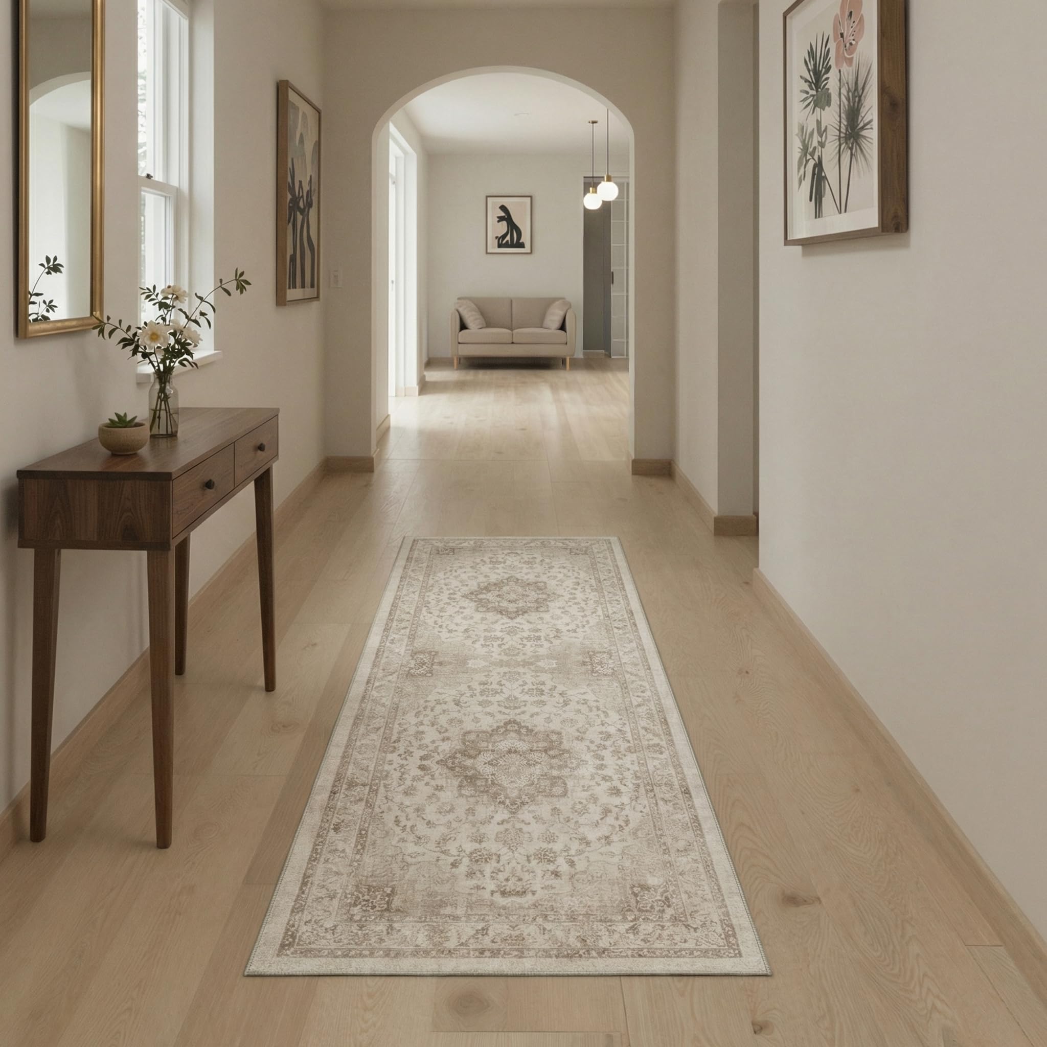 BEIMO Waschbarer Teppich Wohnzimmer Vintage, Boho Teppich Schlafzimmer Groß Orientalisch rutschfest für Badezimmer Esszimmer