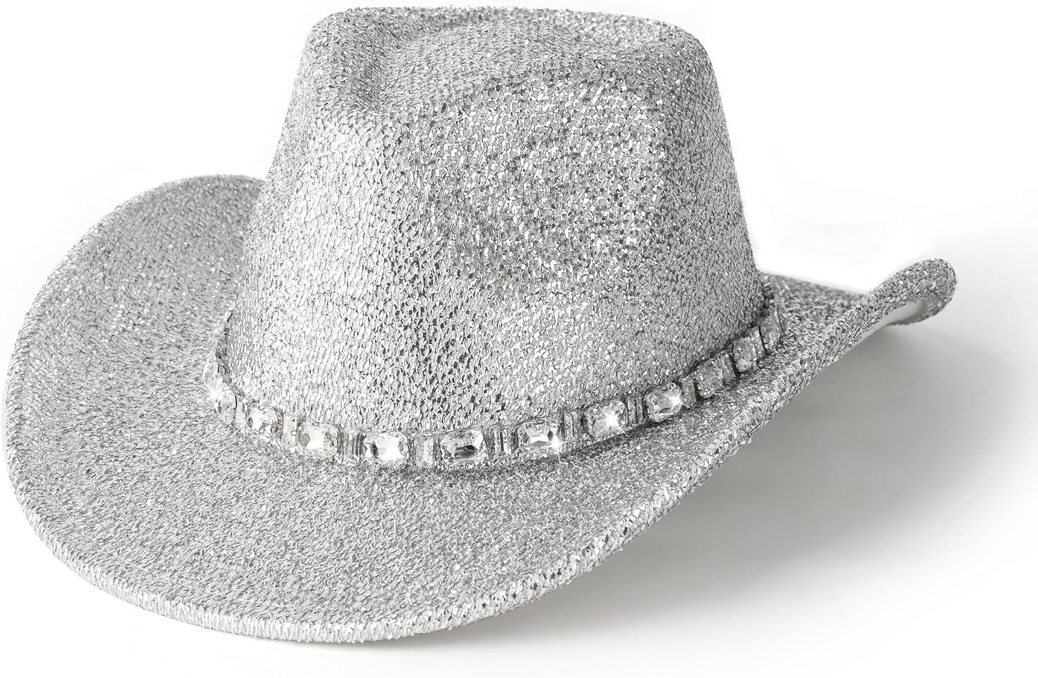 Western Hats for Women Men Sparkly Cowgirl Hat Wide Brim Felt Cowboy Hats Disco Party Music Hat