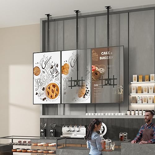 Miniatura 4 de ONKRON Soporte de techo para TV para pantalla de 32 a 80 pulgadas de hasta 150 libras, movimiento completo, altura ajustable, soporte de TV largo de