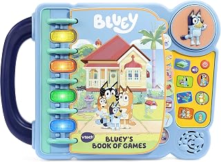 VTech Bluey’s Book of Games, Official Bluey Book, Interactive Childrens Book, Educational Activity Toy with 4 Learning Modes, Gift for Kids Ages 3, 4, 5, 6 Years, English Version