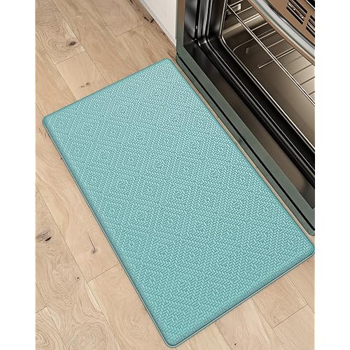 DEXI Anti Fatigue Kitchen Mat, Cushioned Kitchen Rugs Non Slip, Waterproof Comfort Standing Kitchen Floor Mat, 17"x29", Turquoise