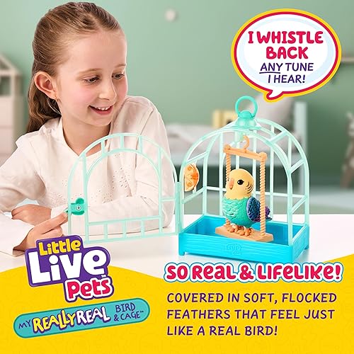 Miniatura 2 de Little Live Pets Mi Pajarito Parlanchín Real y Juguetes con Jaula - Indie, Juguete Interactivo que Repite la Voz, Más de 20 Sonidos y Reacciones
