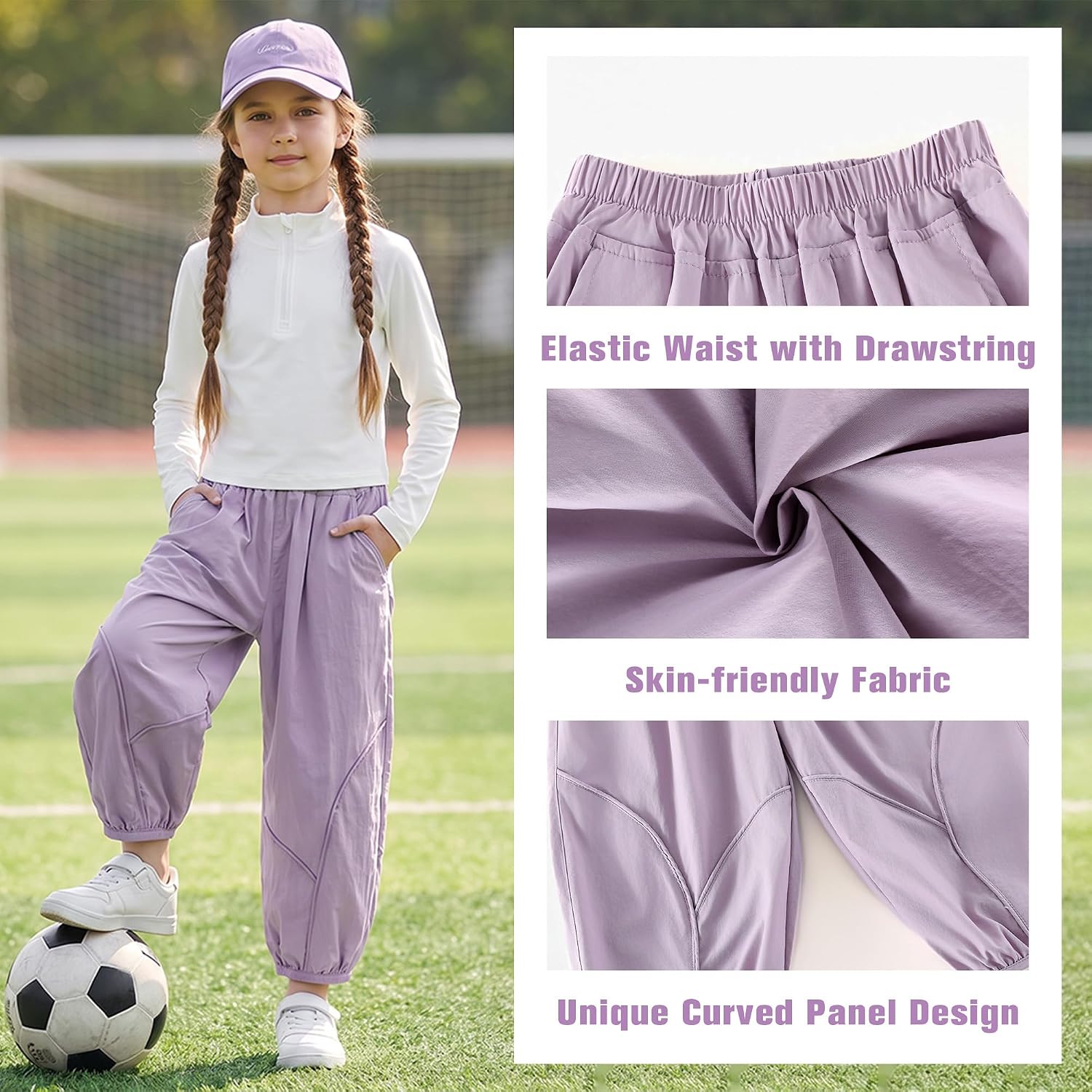 Girls Summer Pants Baggy Outdoor Beach Elastic Waist Parachute Pants