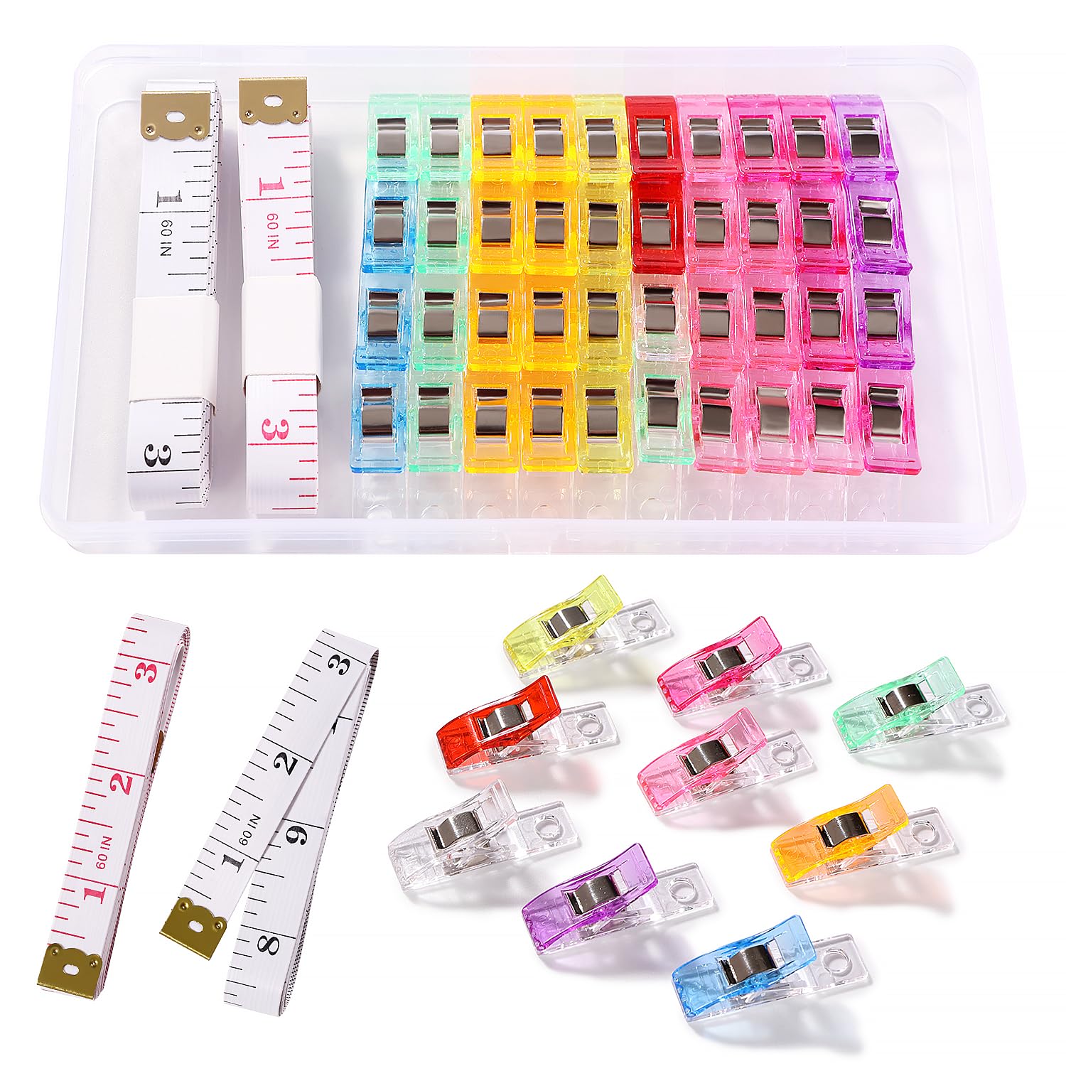 VooGenzek 40 PCS 3.6x1x1.5 cm Sewing Clips, Plastic Quilting Crafting Clips, Fabric Clips, Wonder Clips, Patchwork Clips